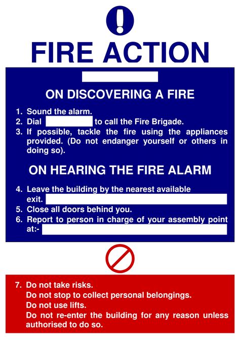 Printable Fire Action Notice